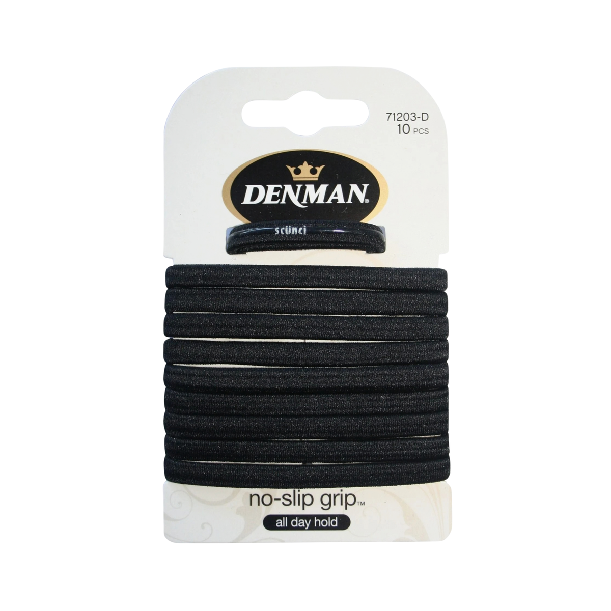 Denman Non Slip Elastics Black (10)