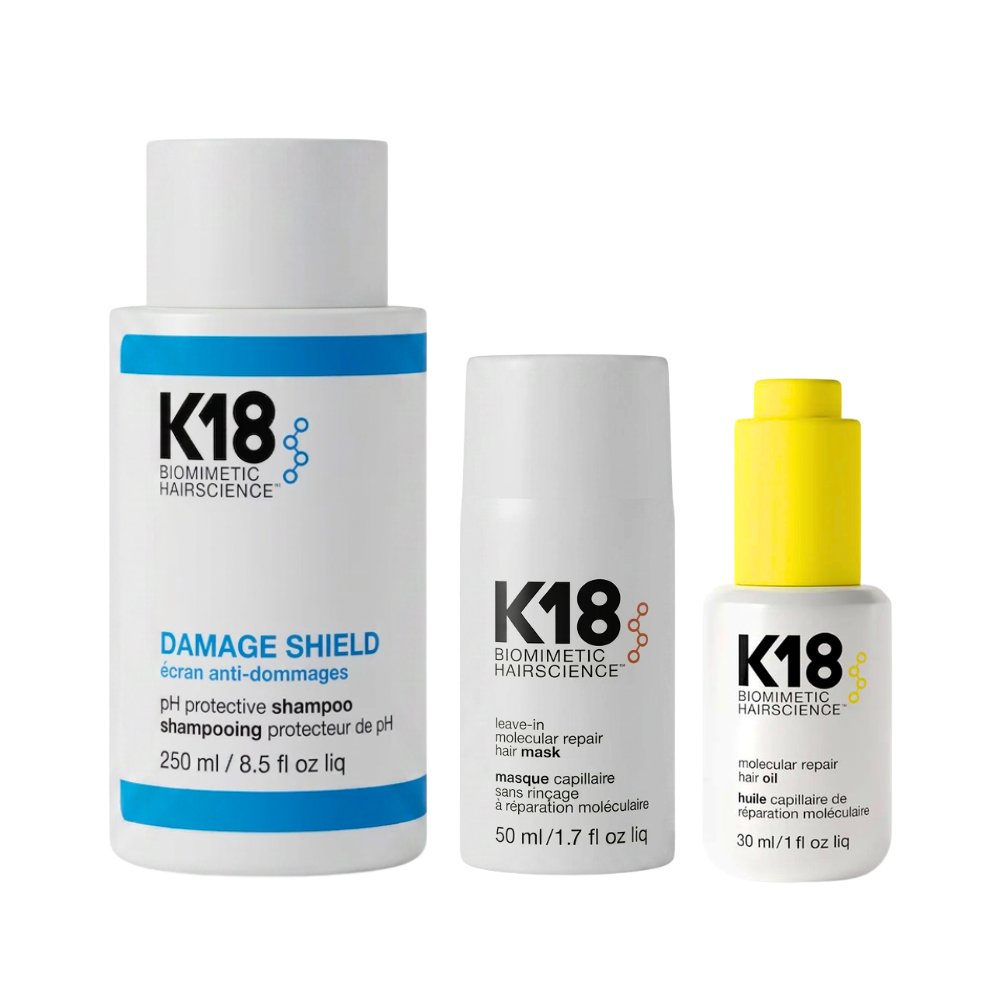 K18 Shield, Repair & Shine Bundle (Damage Shampoo, Mask, Oil)