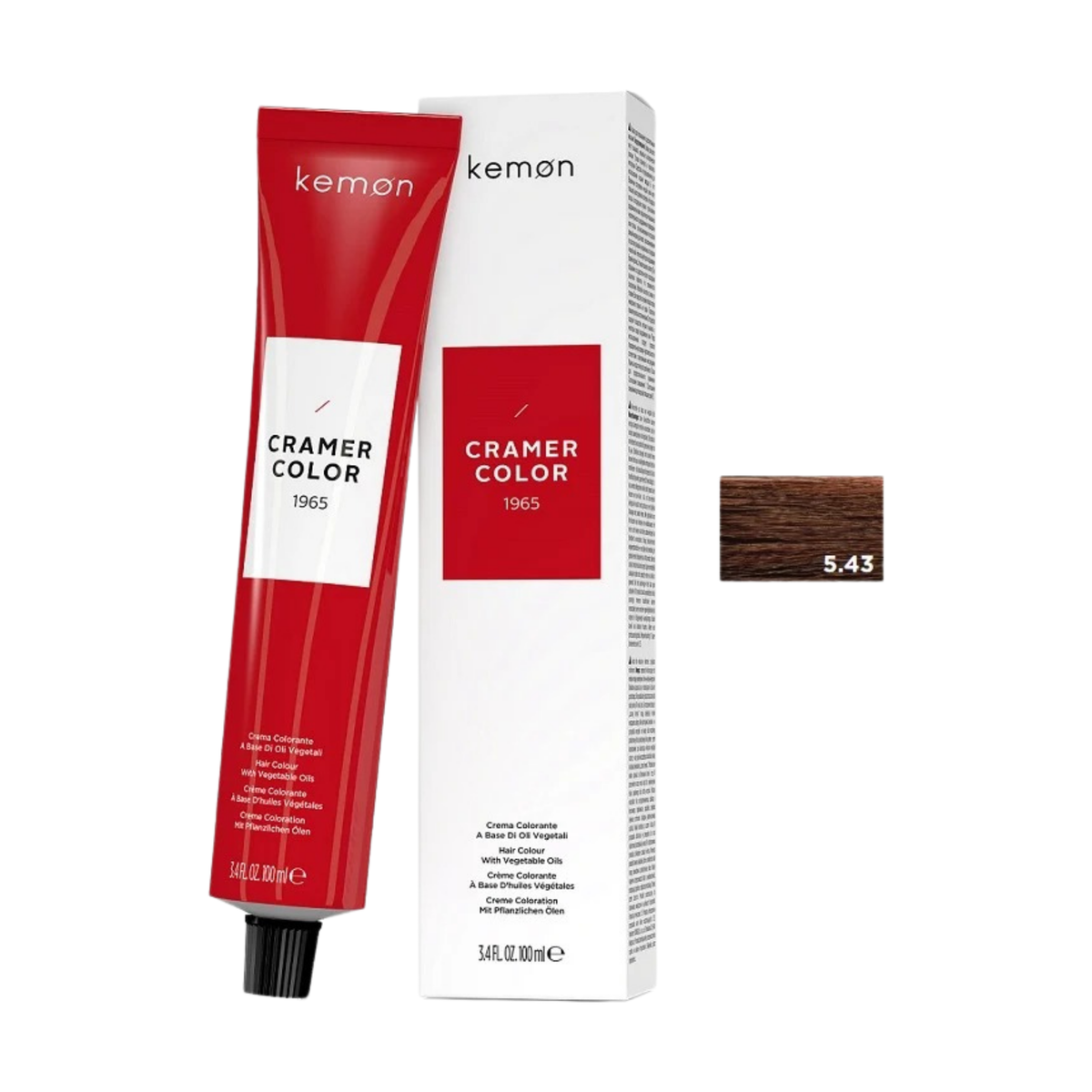 Kemon Cramer Color 5.43 Light Brown Copper Gold 100ml