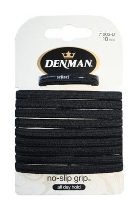Denman Non Slip Elastics Black (10)