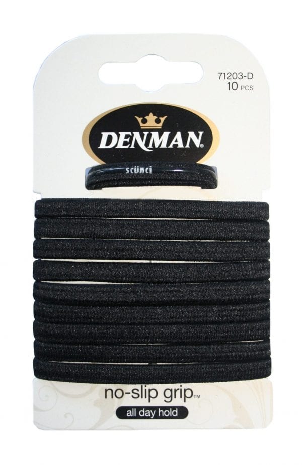 Denman Non Slip Elastics Black (10)