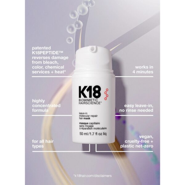 K18 Leave-In Molecular Repair Mask 50ml - Image 3