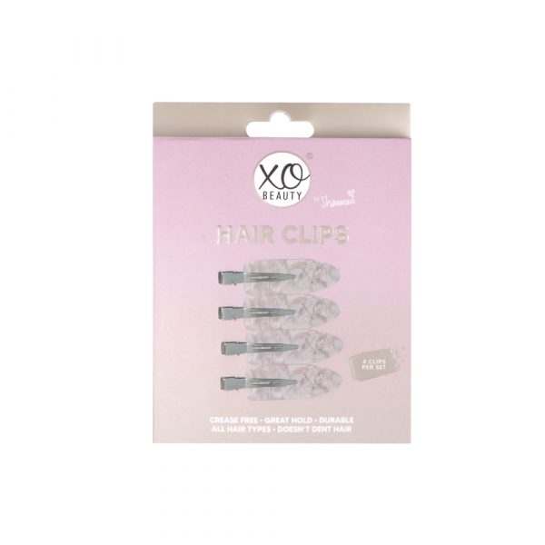 XoBeauty Crease Free Hair Clips All Day Rose 4 Pack