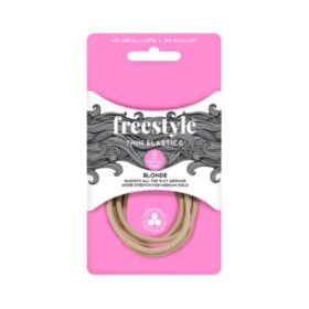 Freestyle Thin Metal Free Hair Elastics - Blonde 6 Pack