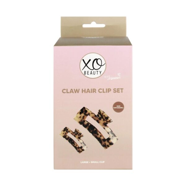 XoBeauty Claw Hair Clip Set Nude Tortoiseshell