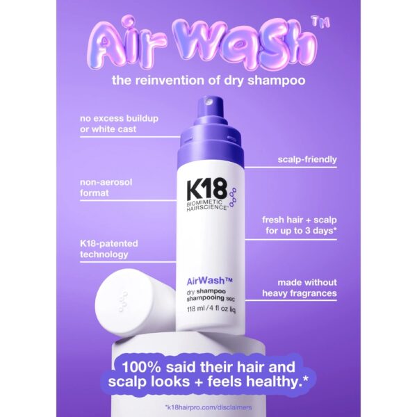 K18 AirWash Dry Shampoo 118ml - Image 3